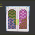 Elegant White Furniture Double Doors With Intricate Laser Cut Geometric Patterns