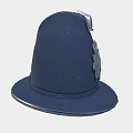Classic Dark Blue Hat Design With Silver Badge Featuring Crown And Star