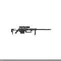 Modern Sniper Rifle With High Power Scope Wooden Stock Magazine And Bipod