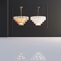 Modern Multi Layered Glass Cylindrical Chandeliers With Gold And Black Finish