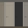 Modern Flush Doors In Light Wood Black White With Sleek Handles Design