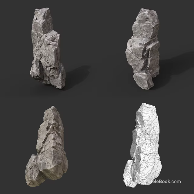 Natural Rock Formations With Various Shapes Sizes And Detailed Textured Surfaces 3d model 