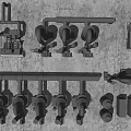 Tower Structure With Industrial Pipe Components And Mechanical Support Parts