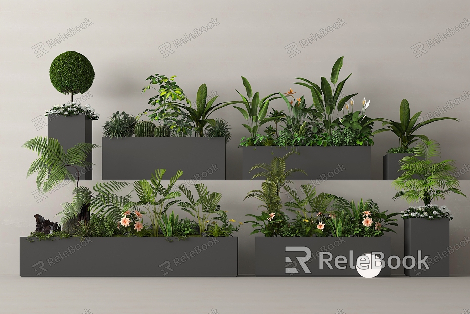 Pendulum green plant flower box plant combination plant pile landscape landscape model