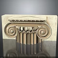 Ornate Classical Architectural Capital With Carved Volute Details And Stone Base