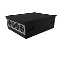 Black Rackmount Enclosure With Multiple Cooling Fans And Ventilation Slots 3d model