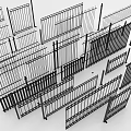 Various Styles of Black Metal Fences With 3D Renderings and Different Designs