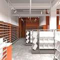 BEIGE LIFE Snack Shop Storefront With Orange Signage Seating Area And Green Plants