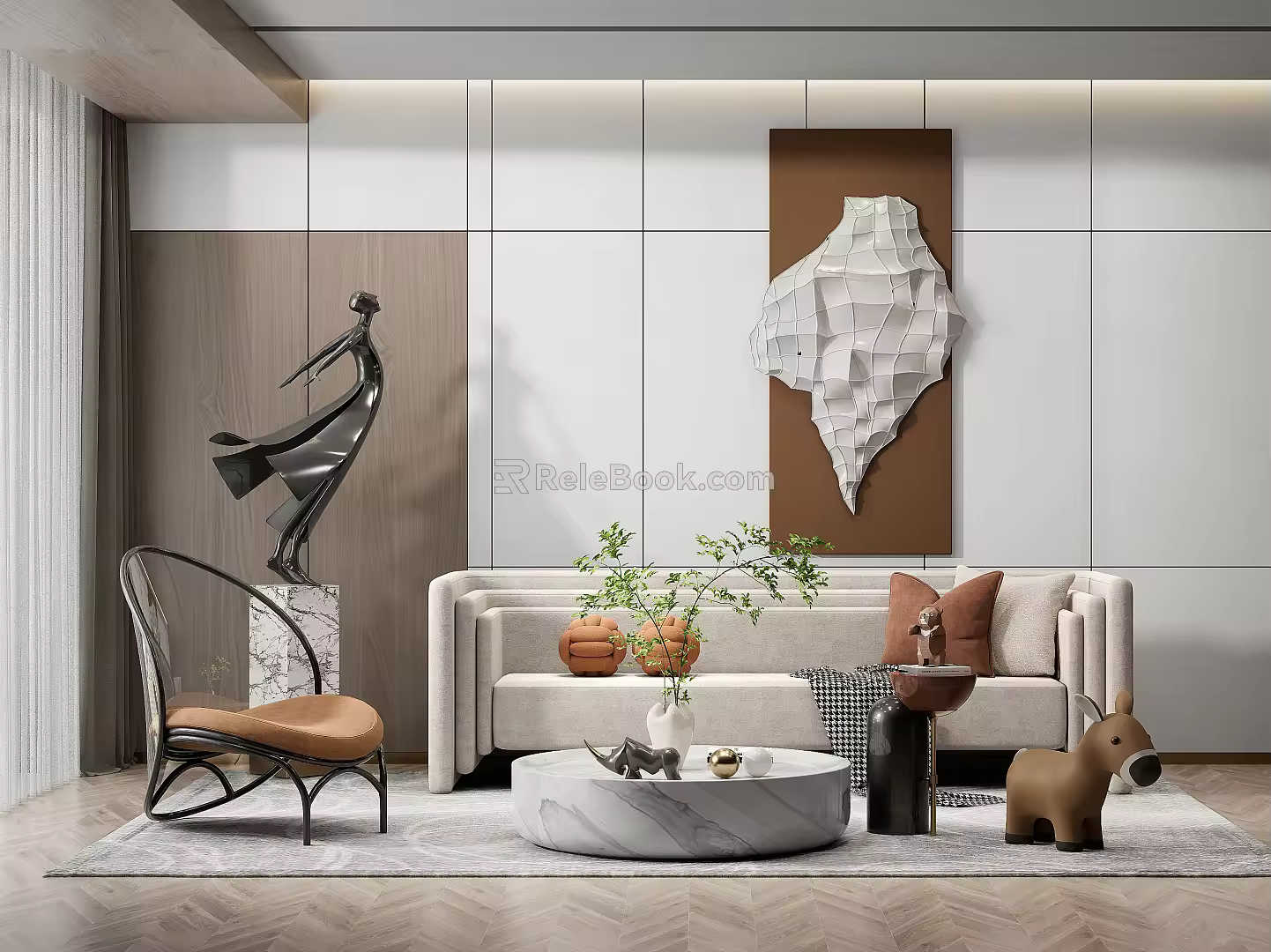 Modern Sofa Coffee Table Combination Multiplayer Sofa 3d model