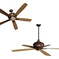 Modern Brown Ceiling Fan With Stylish Blades And Decorative Design For Home Interior