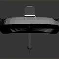 White And Black Inflatable Watercraft With Engine And Striped Deck Design