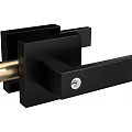 Modern Black Metal Door Handle with Sleek Design and Keyhole