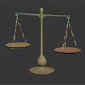Golden Scales For Daily Living Supplies With Two Pans And Round Base