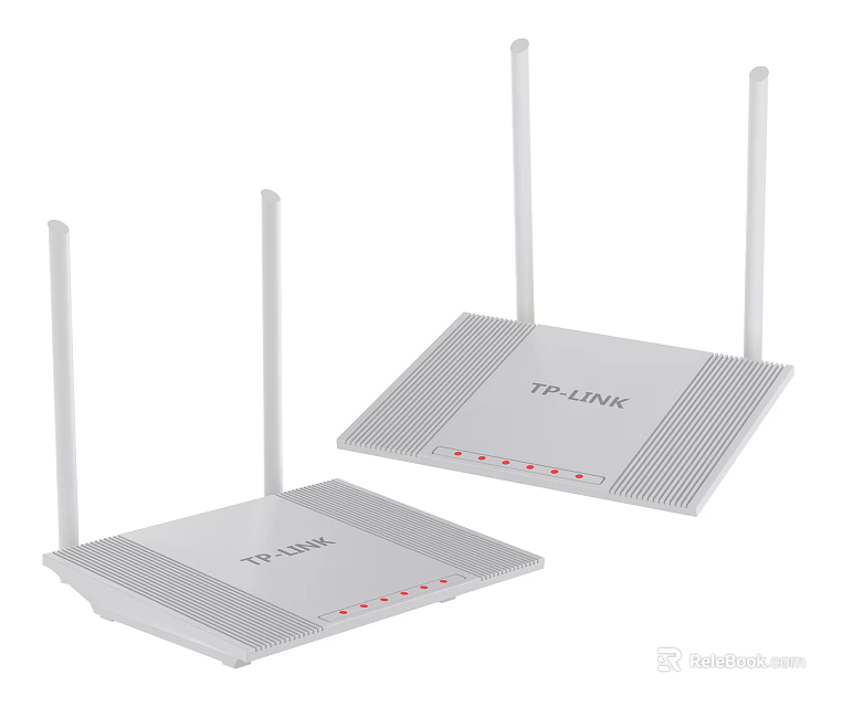 Two TP Link White Wireless Routers With External Antennas For Home Network Systems 3d model 