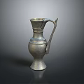 Intricate Silver Metal Sculpture Carving With Pitcher Shape And Handle Design 3d model