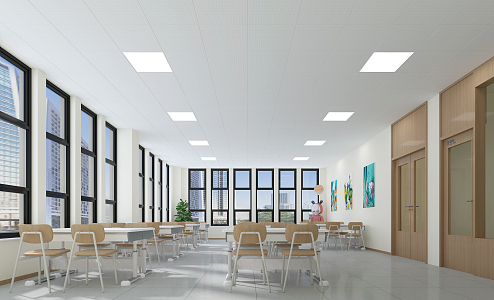 Modern Classroom Tutoring Classroom 3d model