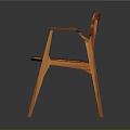 Modern Wooden Leisure Chair With Armrests Simple Design And Natural Wood Finish