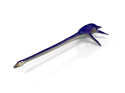 Realistic 3D Model of Long Neck Marine Reptile Plesiosaur With Blue Body 3d model
