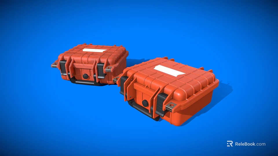 Rugged Orange Cases With Durable Locking Latches And Secure Structure 3d model 