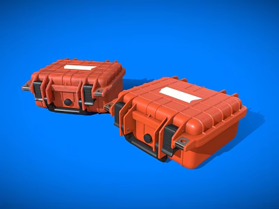 Rugged Orange Cases With Durable Locking Latches And Secure Structure 3d model