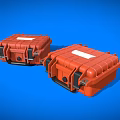 Rugged Orange Cases With Durable Locking Latches And Secure Structure 3d model