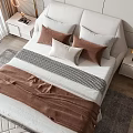 Modern background double bedding 3d model