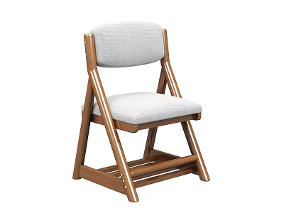 Modern Accent Chair with Wooden Frame and White Cushion for Living Room 3d model