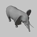 Elephant Game Movie Character with Large Ears Long Trunk and White Tusks
