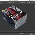 Stack of Comic Con Exclusive Magazines With Deadpool Cover Design 3d model