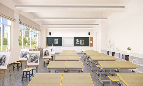 Modern Classroom Art Classroom 3d model