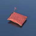 Red Leather Small Pouch With Intricate Carved Pattern And Square Shape Design