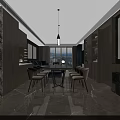 Modern Living Dining Room Interior With Gray Sofa Coffee Table Dining Set And Storage Cabinets