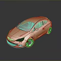 Yellow Modern Compact Sedan With Sleek Body Black Roof And Silver Wheels