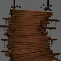 Rustic Stacked Wooden Planks Tied With Thick Ropes And Natural Grain Texture