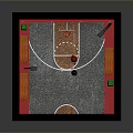 Mini Basketball Court Design With Hoop Benches Street Lamps And Trash Cans
