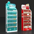 Colorful Retail Display Shelves With Multi Tiered Design For Beverage Bottles And Medicine Packages