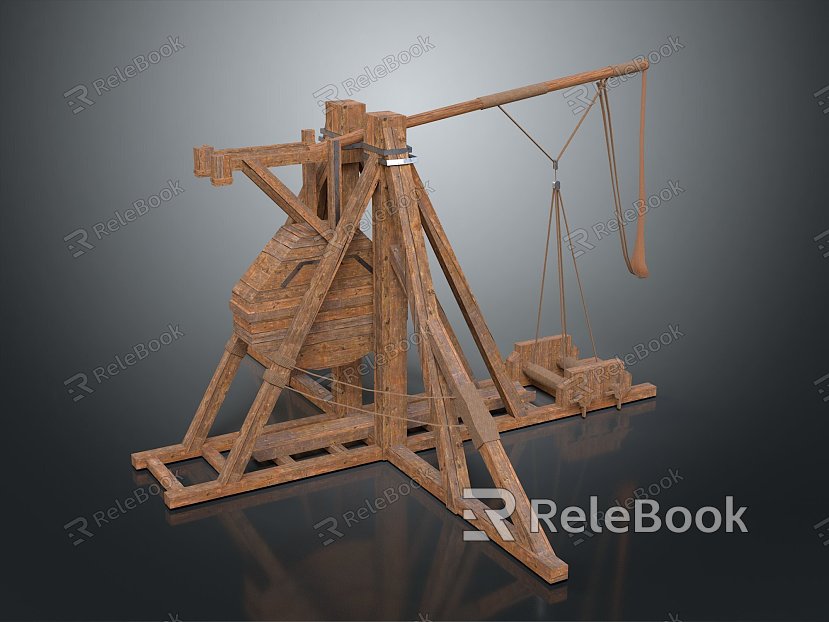 Vintage Catapult Crossbow Siege Attack City Catapult model