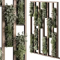Stylish Indoor Green Plant Wall With Wooden Frame And Diverse Plants