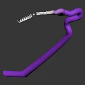 Purple Organ Structure With Hair Follicles And DNA Strand 3D Rendering