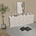 Modern Cream Style Cabinet Whole Cabinet Sideboard Cabinet Balcony Cabinet Storage Cabinet Entrance Cabinet 3d model