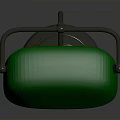 Classic Table Lamp With Green Lampshade Silver Stand Base And Hanging Chain