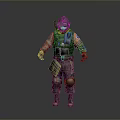 3D Rendered Tactical Military Figure With Helmet And Orange Accented Gear