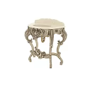 Ornate Silver Carved Washstand With Intricate Pedestal Design And White Basin Top