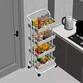 Kitchen Rolling Storage Shelf With Multiple Layers For Food Spices Fruits And Vegetables