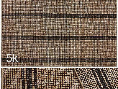 High Quality Square Rug With Woven Texture And Brown Black Stripes For Home Decor 3d model