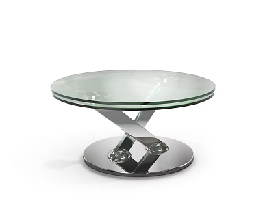 Round Glass Top Dining Table With Modern Metal Base And Sleek Design 3d model