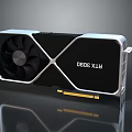 Modern RTX 3060 Graphics Card With Single Fan Black Silver Design Structure 3d model