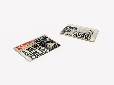 Vintage Books And Magazines With Retro Print Design And Bold Headlines 3d model