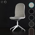 Contemporary Fabric Chair Design With White Swivel Base And Various Texture Samples