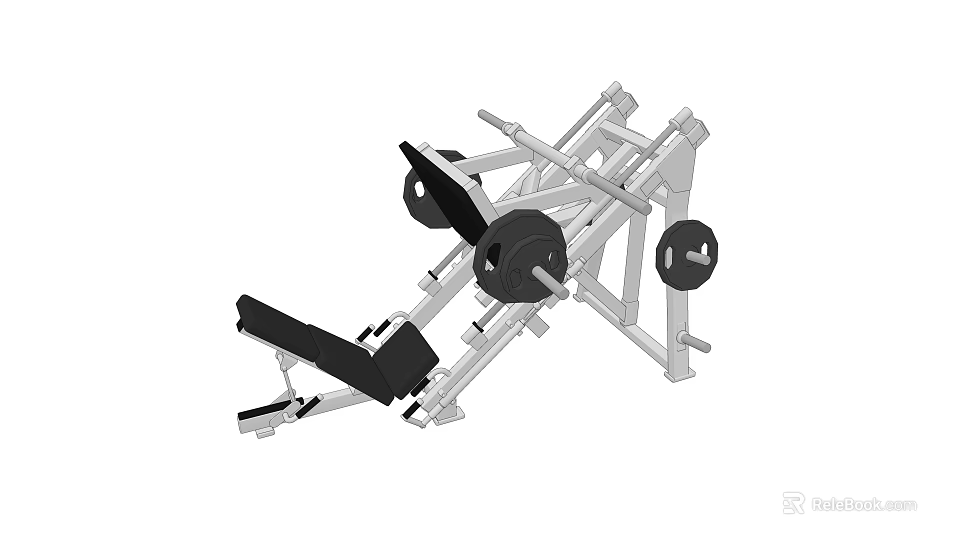 Heavy Duty Leg Press Sports Equipment For Strength Training With Adjustable Seat And Weight Plates 3d model 